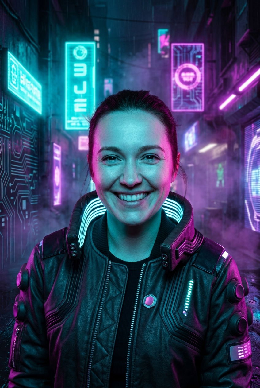 KI Fotobox – Futuristic Neon Stil